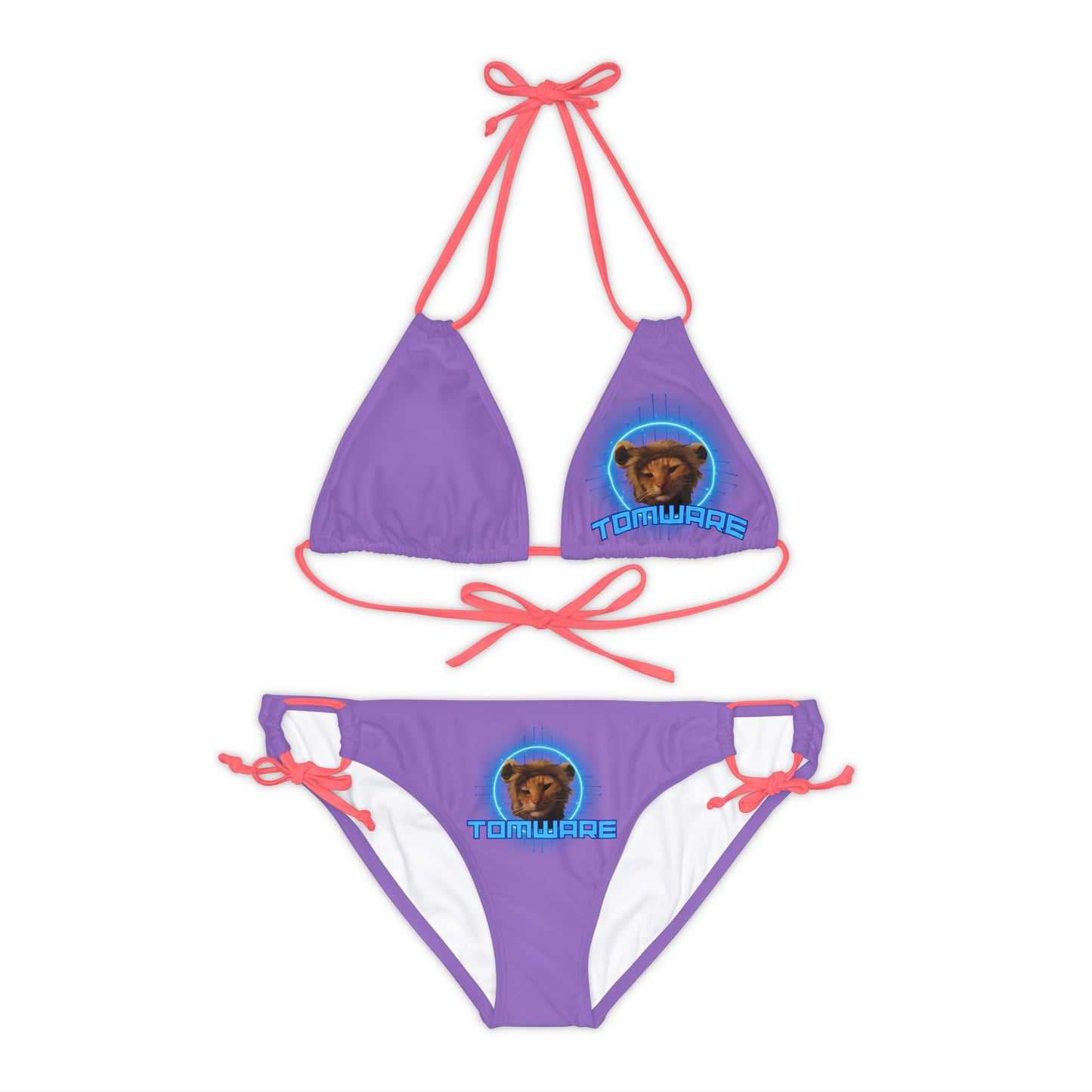 Purple Strappy Bikini Set (AOP)