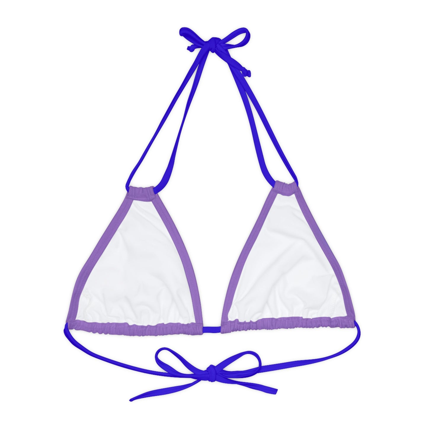 Purple Strappy Triangle Bikini Top (AOP)