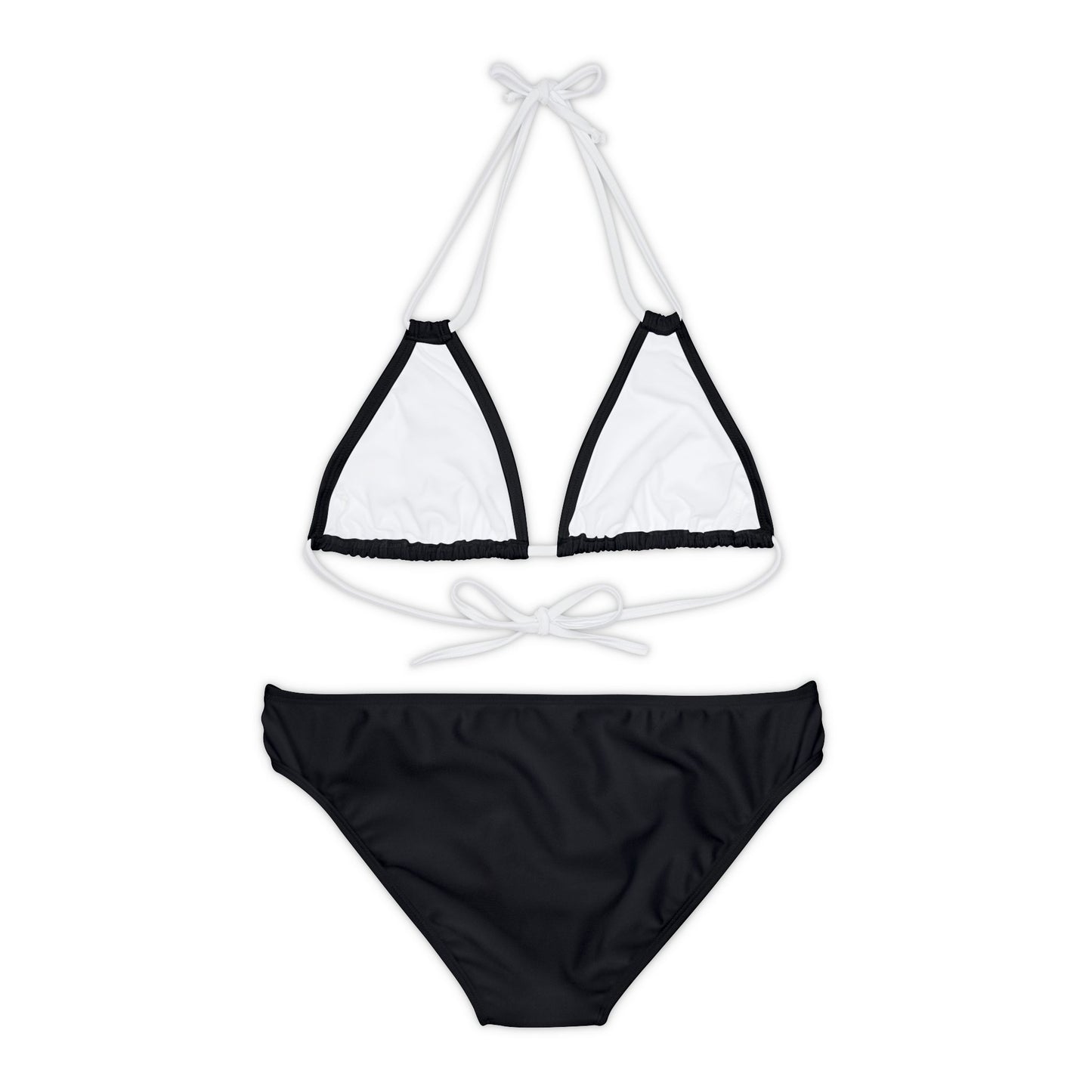 Black Strappy Bikini Set (AOP)