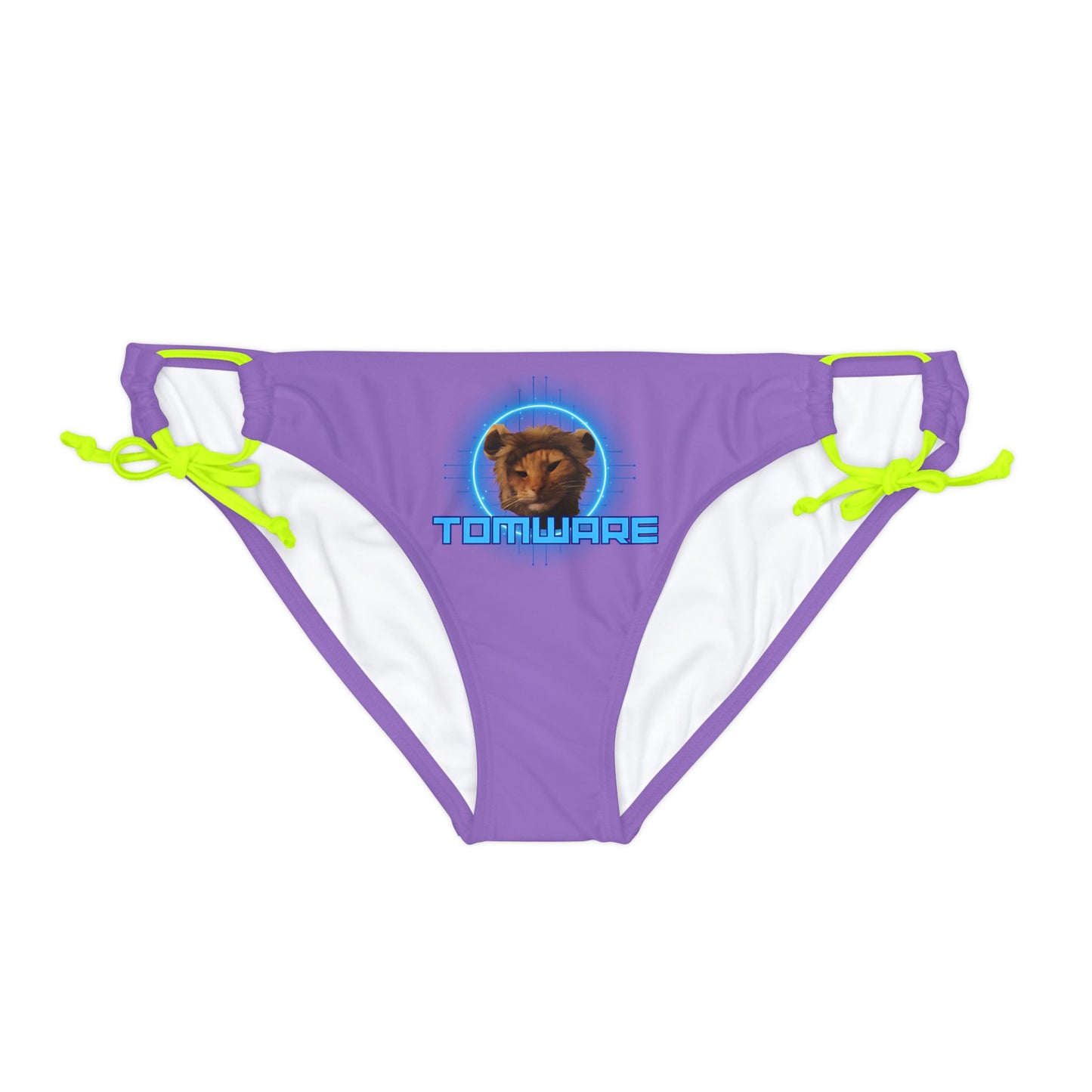 Purple Loop Tie Side Bikini Bottom (AOP)